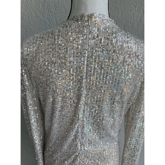Mac Duggal Silver Sequin High Low Dress - Picture 7 of 8